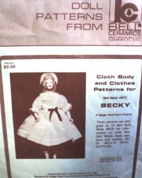 973 BECKY 13'' CLOTH BODY DOLL,PERIOD COSTUME,UNDIES PATTERN